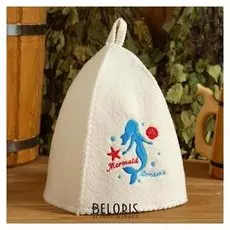 Шапка банная с вышивкой "Русалочка"