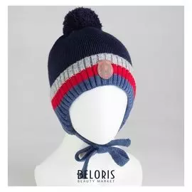 Шапка детская, цвет синий, размер 48-50