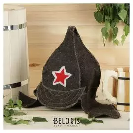 Шапка для бани и сауны "Буденовка"