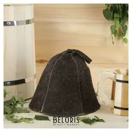 Шапка для бани и сауны тёмная