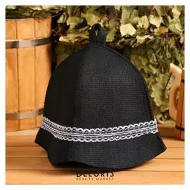 Шапка для бани с белым кружевом