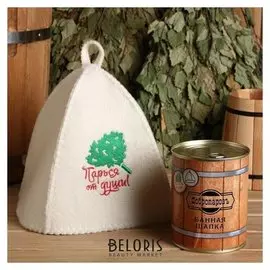 Шапка для бани в банке "Парься от души"