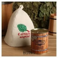 Шапка для бани в банке "С легким паром"