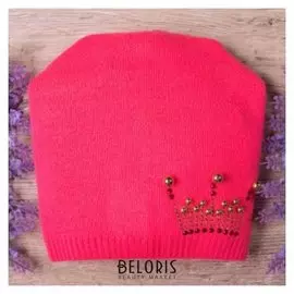 Шапка для девочки, цвет фуксия, размер 47-50 см (1, 5-3 года)