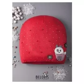 Шапка для девочки, цвет коралловый, размер 53-56 см (6-10 лет)