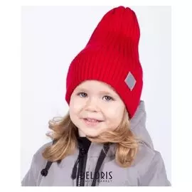 Шапка для девочки, цвет красный, размер 52-56