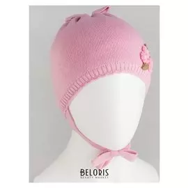 Шапка для девочки, цвет пудра, размер 42-44