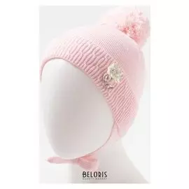 Шапка для девочки, цвет розовый, размер 42-44