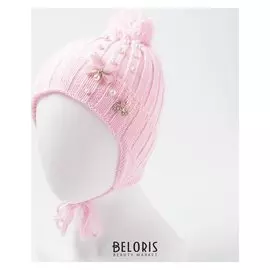 Шапка для девочки, цвет розовый, размер 44-47 см (9-18 мес.)
