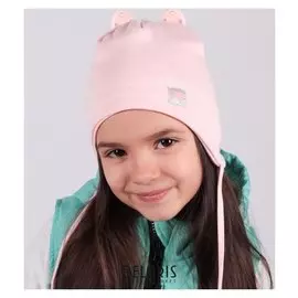 Шапка для девочки, цвет розовый/сердечко, размер 42-46 см