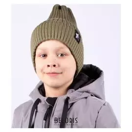 Шапка для мальчика, цвет хаки, размер 52-56
