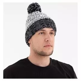 Шапка мужская Minaku с помпоном, размер 56, цвет серый