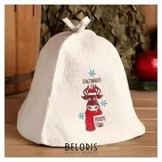 Шапка "Счастливого нового года", войлок