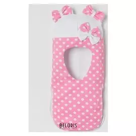 Шапка - шлем для девочки, цвет розовый/белый, размер 50-53 см (3-6 лет)