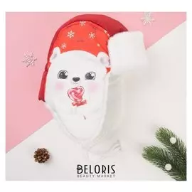 Шапка зимняя Kaftan "Мишка" р-р 48 (1,5-2 года), красный