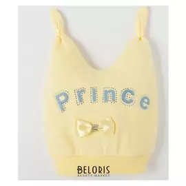 Шапочка для девочки, цвет желтый/голубой, размер 47 (1 год)