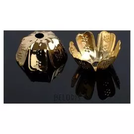 Шапочки для бусин (Набор 20шт) см-018, 1х12 мм, цвет золото