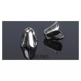 Шапочки для бусин (Набор 20шт), см-053, 10х13 мм, цвет серебро