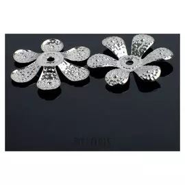 Шапочки для бусин (Набор 20шт) см-068, 3х16 мм, цвет серебро