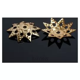 Шапочки для бусин (Набор 20шт) см-076, 1х12 мм, цвет золото