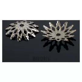 Шапочки для бусин (Набор 20шт) см-077, 2х13 мм, цвет серебро