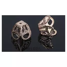 Шапочки для бусин (Набор 20шт), см-094, 7х10 мм, цвет золото