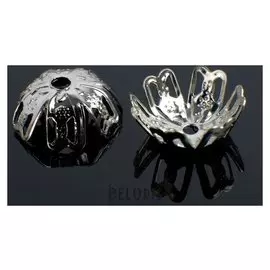 Шапочки для бусин (Набор 30шт) см-028, 4х13 мм, цвет серебро