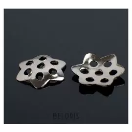 Шапочки для бусин (Набор 50шт) см-003, 2х10 мм, цвет серебро