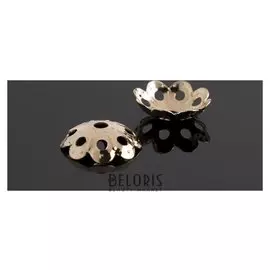 Шапочки для бусин (Набор 50шт) см-007, 2х10 мм, цвет золото