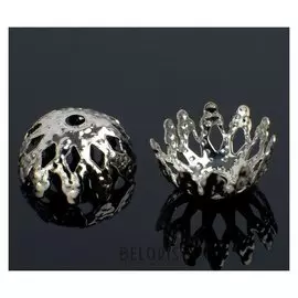 Шапочки для бусин (Набор 50шт) см-011, 5,6х9,5 мм, цвет серебро