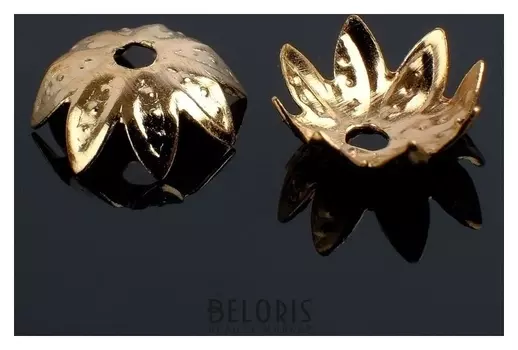 Шапочки для бусин (Набор 50шт) см-011-1, 3,5х8 мм, цвет золото