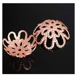 Шапочки для бусин (Набор 50шт), см-021, 7,3х18 мм, цвет меди