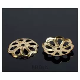 Шапочки для бусин (Набор 50шт) см-063, 2х12 мм, цвет золото