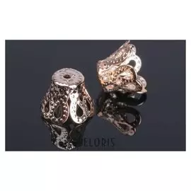 Шапочки для бусин (Набор 50шт), см-091, 8х10 мм, цвет золото