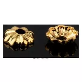 Шапочки для бусин позолота (Набор 10шт) "Цветочек", 3.5*1мм