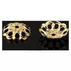 Шапочки для бусин позолота (Набор 10шт) "Круг" фантазийный, 8мм