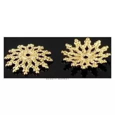 Шапочки для бусин позолота (Набор 10шт) "Снежинка", 12*1.5мм