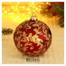 Шар "Царский узор" 10 см, бордовый