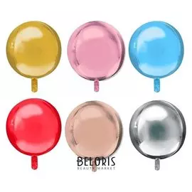 Шар фольгированный 10" «Сфера», набор 6 шт.