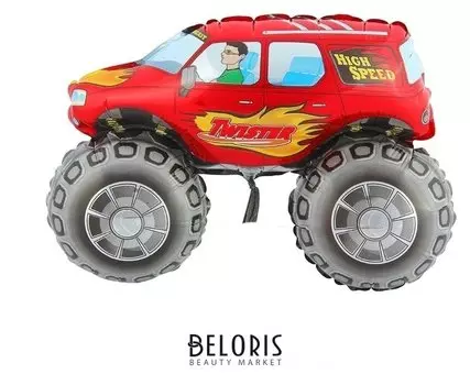 Шар фольгированный 12" «Внедорожник» для палочки, цвет красный