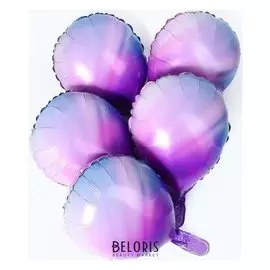 Шар фольгированный 13""круг космос" для палочки набор 5шт.