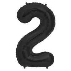 Шар фольгированный 16" цифра 2, индивидуальная упаковка, цвет чёрный