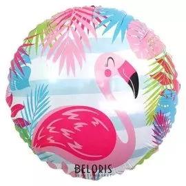 Шар фольгированный 18" «Фламинго», круг
