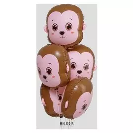 Шар фольгированный 18" «Мартышка», набор 5 шт.