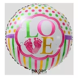 Шар фольгированный 18" «С рождением девочки!», круг