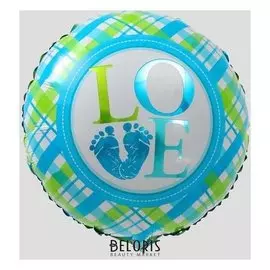 Шар фольгированный 18" «С рождением мальчика!», круг