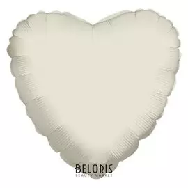 Шар фольгированный 18" сердце, цвет айвори
