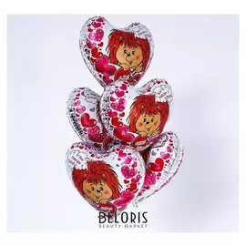 Шар фольгированный 18" «Все мысли о тебе. Для тебя», сердце, набор 5 шт.