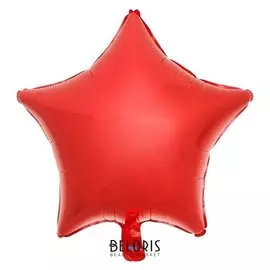 Шар фольгированный 18""звезда", матовый, цвет красный