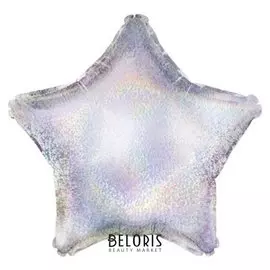 Шар фольгированный 18", звезда, серебро голография